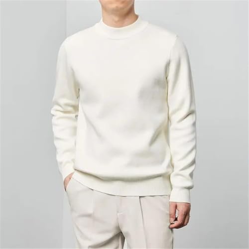Men Clothing Sweaters Mock Neck Trend Long Sleeve Pullovers Knitted Tops2