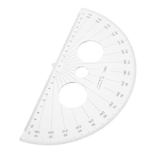 FUNOMOCYA Kunststoff-winkelmesser Transparenter Halbkreis-winkelmesser Für Schülerbedarf Mathematik Und Geometrieunterricht Zum Zeichnen Und Messen
