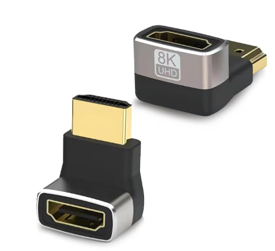 pico hdmi coupler 8k, 90 degree and 270 degree gold plated adapter 1pack, right angle hdmi male to female vertical adapter l shape extender, supports 8k@60hz,4k@120hz, for hdtv, xbox, ps5