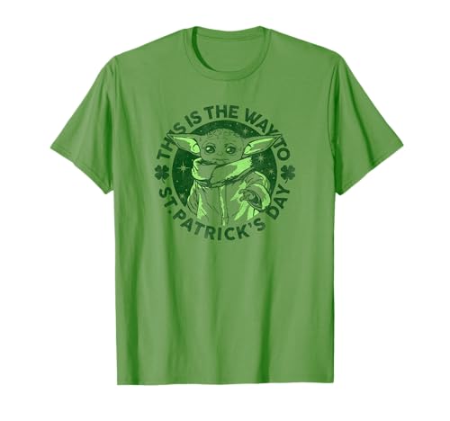 Star Wars St. Patrick's Day Grogu This Is The Way Circle T-Shirt
