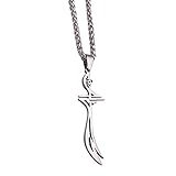 ZKDC Islam Muslim HZ Zulfiqar Sword of Imam Ali Stainless Steel Necklace 60 cm Chain