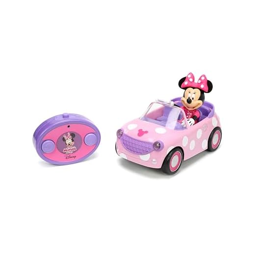 Disney Junior Minnie Mouse Roadster RC Car with Polka Dots, 27 MHz, Pink with White Polka Dots, Standard (97161)