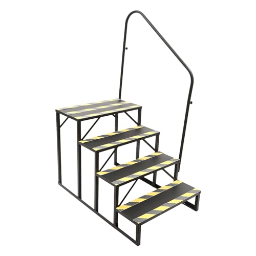 Escalera de 4 pasos con barandales para piscina y hogar miniatura 1