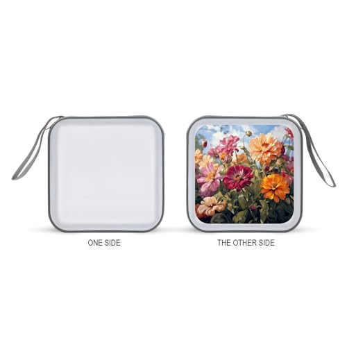 Rangement CD portable pour voiture et maison, étui rigide 40 DVD fleur d'été