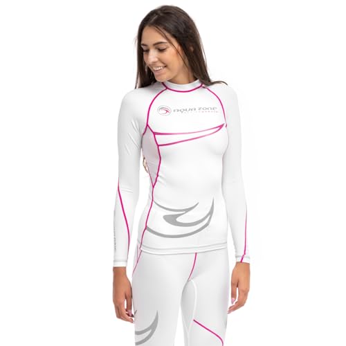 Camisa de manga larga AQUAZONE blanca mujer talla M evita arrugas molestas con estilo fluido