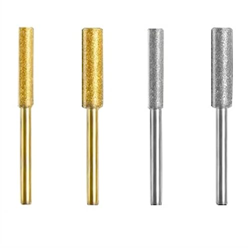 EdvenA Fraise cylindrique enduite de diamant 4/4.8/5.5mm affûteuse de tronçonneuse pierre fichier scie à chaîne affûtage sculpture outils de meulage (Color : A, Size : 4pcs set 2)
