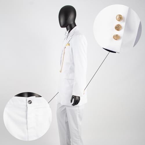 Men`s Suits Slim Fit Blazer and Pants Set Dashiki Outfits with Bow Tie Chain Kerchief African Clothes Wedding4