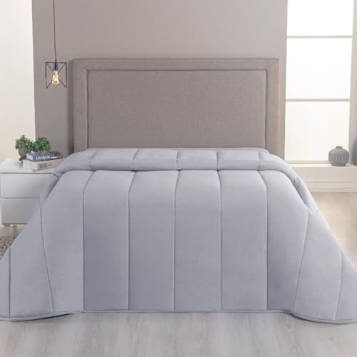 Edredom Queen Liso Dupla Face com Viés - Malha 100% Algodão (Cinza)