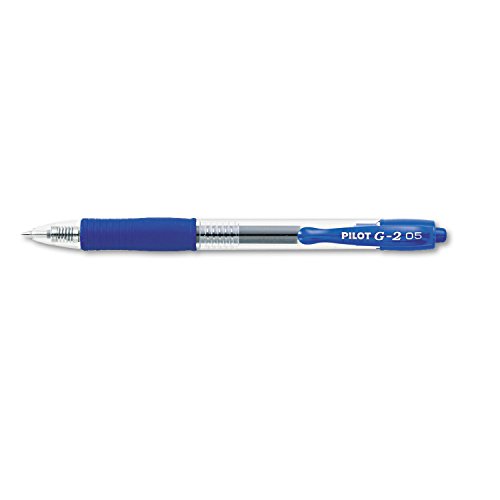 Pilot G2 Retractable Premium Gel Ink Roller Ball Pens, Extra Fine Point, Blue Ink, Dozen Box (31003)