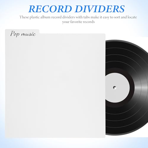 Separadores de vinilos en plástico PP blanco con pestañas, pack de 5 piezas 3
