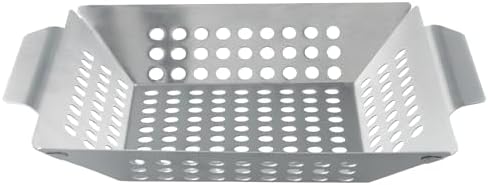 Stainless Steel Grill Tray Non-Stick and Sturdy – Vegetable and Barbecue Basket, Charcoal Grill – Grill Bowl and Large Capacity Barbecue Tray