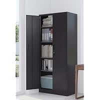 両開き書庫 180cm 書類保管庫 スチールキャビネット A4対応 5段 鍵付き Amazon.co.jp: スチール書庫 両開き 鍵付き キャビネット 高さ180×幅80