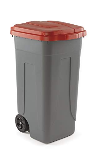Mobil Plastic Kit 4 bidoni raccolta differenziata 100 lt. Giallo + Blu + Rosso + Verde | 4 Pattumiere con ruote incluse | Secchi Spazzatura 100 Lt | Contenitori Rifiuti
