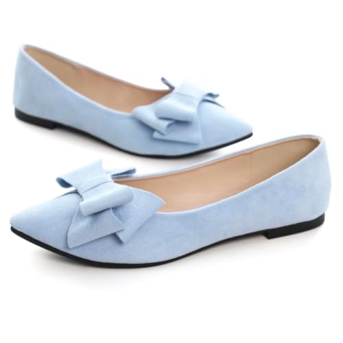 Image of TN TANGNEST Women Fashion Bowknot Flats Comfort Pointed Toe Dress Shoes