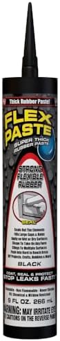 Flex Paste Rubberized Waterproof Sealant Paste, Black, Cartridge, 1-Pack