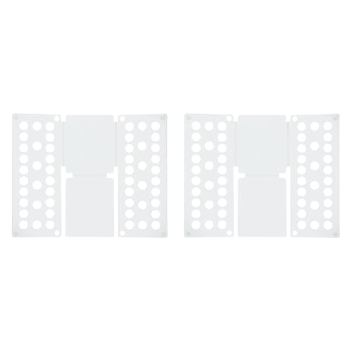 sourcing map Lot de 2 planches pliantes en plastique pour chemises et vêtements, organiseurs de t-shirts pliables pour placard, armoire, tiroir, rangement facile des vêtements (blanc, 48 x 40 cm)