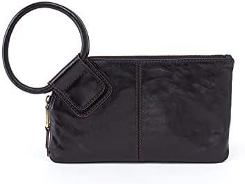 HOBO Sable Wristlet Pouch For Women - Tumbled Leather Construction With Circular Wrist Strap, Handy and Compact Pouch Black One Size One Size