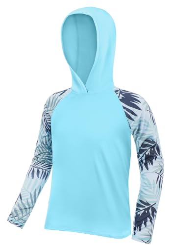 Image of Boys Rash Guard Swim Hoodie, Kids Long Sleeve Sun Fishing Shirts