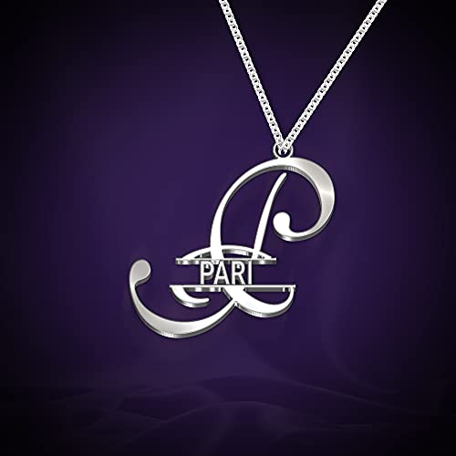 Image of Pari Cursive Gold & Silver Name Pendant Necklace, Best Jewelry Gift for Girls.