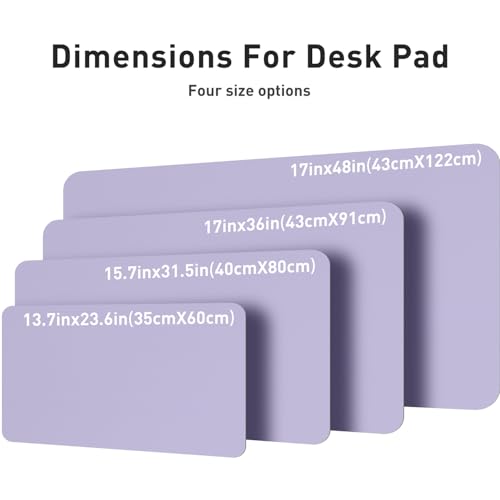 Image of Aothia Leather Desk Pad Protector, Mouse Pad, Office Mat, Non-Slip PU Leather Blotter, Laptop Pad, Waterproof Writing Pad for Office and Home (36 inch x 17 inch, Lavender)