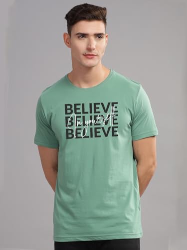 Image of ADRO 100% Cotton Lycra Tshirts for Men Combo Pack of 3 | Regular Fit | Printed T Shirt | Round Neck Half Sleeve| Mens Tshirts