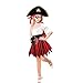 Byfirty 5pcs Pirate Costume Kids Girls Pirate Costumes Halloween Pirates Dress Up Accessories for Kids Gift