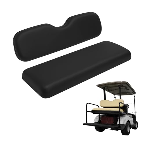 SHUNCHENXIANG Universal Golf Cart Rear Seat for EZGO/Club Car/Yamaha Replacement Kit, Bottom Cushion and Back Cushion Set, Black