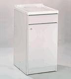 baignoire en acrylique ou en acier  Meuble Lavoir, mesure cm.50 x 50, 1 porte, baignoire et axe avec lavabo en résine couleur blanc, pour intérieur ou extérieur