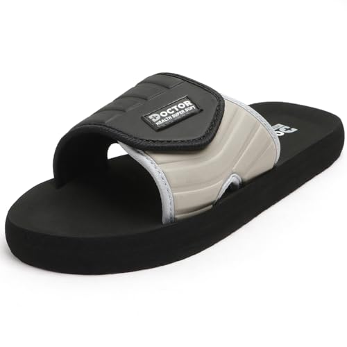Image of DOCTOR HEALTH SUPER SOFT Men's Casual Slide Slippers | Soft Cushioned EVA Comfort Sandals | Lightweight Anti-Slip Open Toe Slides for Indoor Outdoor Everyday Wear