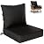 Kimunuk Outdoor Seat Cushion Set 24 L X 24 W X 5 H Inch Waterproof & Fade Resistant Patio Furniture Cushions with Removable Cover with Non-Slip Pads and Straps for Sofa Chairs, Chairs