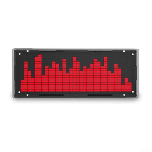 Reloj de espectro de música, reloj LED RGB, luz de espectro de audio, analizador de espectro de música digital, medidor VU con múltiples niveles de brillo (rojo)