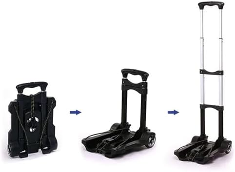 Heavy Duty Foldable Flatbed Trolley Cart - Portable Hand Truck for Travel, Luggage, Shopping & Home Use - Blue Folding Sack Wheel Barrow