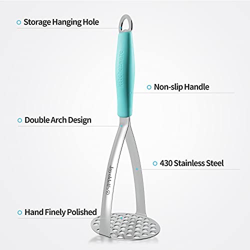 Joyoldelf-Heavy-Duty-Stainless-Steel-Potato-Masher-Professional-Integrated-Masher-Kitchen-Tool-Food-MasherPotato-Smasher-with-Silicone-Handle-Perfect-for-Bean-Vegetable-Fruits-Avocado-Meat