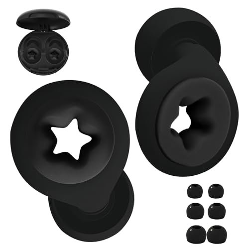 Mauepersu Bouchon d'oreille pour Dormir, Réduction de Bruit de 24dB, Protection Auditive Boules Quies pour Dormir, Concert, DJ’s, Batteurs, Festivals,Avion, Sommeil (Noir, Moyen)