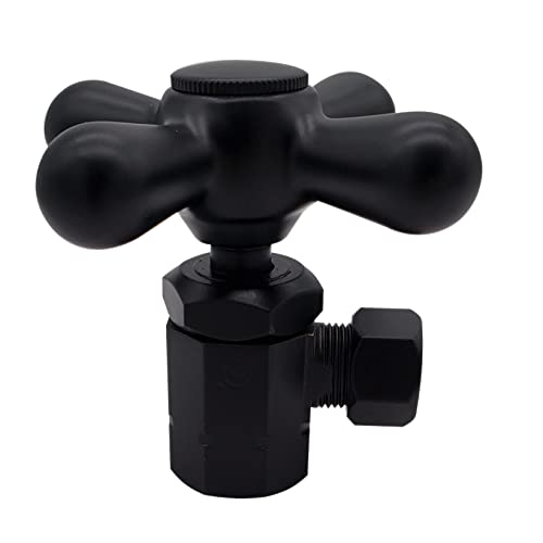 Westbrass Traditional Pedestal Lavatory Kit With Cross Handles, Matte Black, D1838L-62 #TOP2