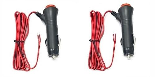 APJ LED スイッチ 付き シガーソケット 2個 セット オン オフ 切り替え プラグ オス ソケット 電源 赤 12V 24V ガラス管 ヒューズ