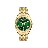 Fossil Campbell - Orologio da uomo in acciaio inossidabile dorato con tre lancette e data (Modello: FS6142)