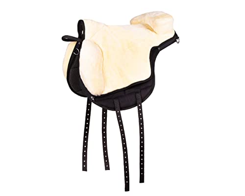 QHP - Bareback Pad Super Soft, Reitpad, Schwarz, Weich (Schwarz/Creme, Full)