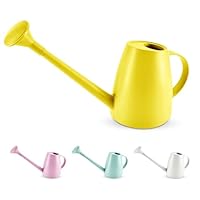 Keplin - 1.8L Plastic Watering Can with Plastic Sprinkler Rose - Durable Garden Watering Jug for Plants & Flowers - Easy Pour Outdoor & Indoor Watering Can - Yellow