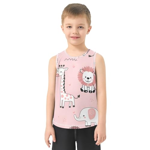 Boys' Tank Top Shirt Lion Giraffe Elephant Pattern Sleeveless T-Shirts2