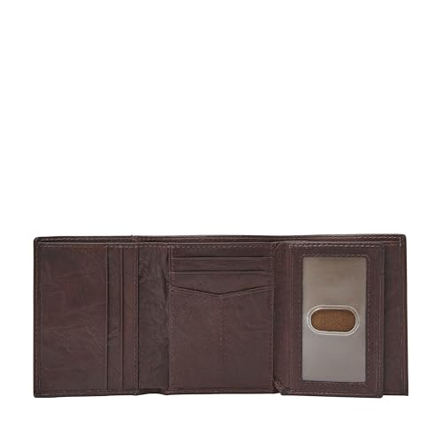 Fossil Men's Neel Leather Trifold with ID Window Wallet, Brown, (Model: ML3869200)3