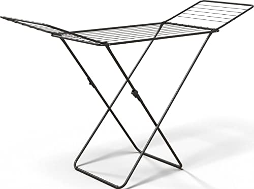 El fascinante mundo de los tendederos de ropa 9 Gimi Tendedero X-Leg Glory, Acero, Negro, 180 x 55 x 93 cm