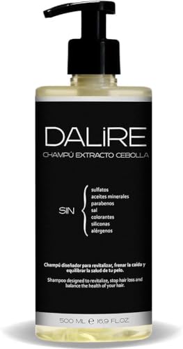 DALIRE Shampoo biologico anti-caduta di cipolla senza solfati né parabeni | 500 ml | Schiuma aggiuntiva | Crescita dei capelli per uomo/donna | Senza silicone