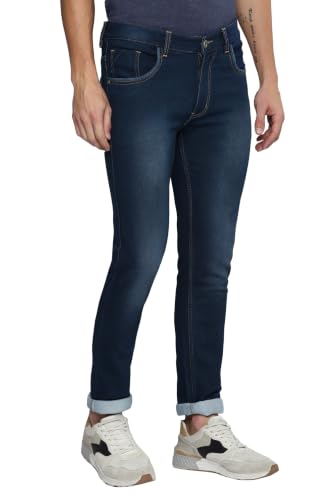 Image of Allen Cooper Slim Mid Rise Stretchable Denim Jeans for Men
