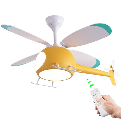 OUSAITE Children's Bedroom Ceiling Fan with lights,Remote control speed,Dimmable Kids