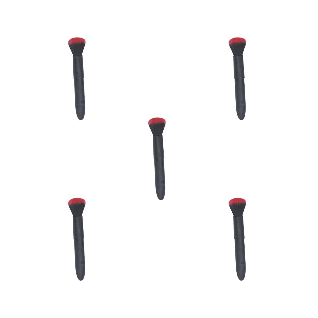 Set di 5 pennelli per trucco per fondotinta, per contouring, miscelazione, aerografo, finitura nera