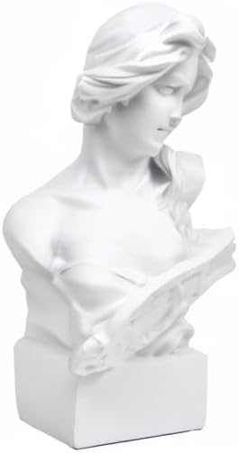 Miniatura 7 de Norrclp Estatua griega de la diosa musical, busto de cabeza romana clásica, escultura de mitología griega para sala de estar, decoración de estantes