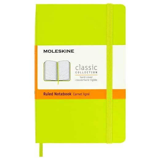 Moleskine Classic Notebook, Hard Cover, Pocket (3.5" x 5.5") Ruled/Lined, Lemon Green, 192 Pages