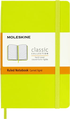 Moleskine Classic Notebook, Pocket, Ruled, Lemon Green, Hard Cover (3.5 X 5.5)