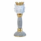 Nordic Creative Decorative Animal Candle Holder, White and Gold Crown Design, Black and White Checkered Base, 10 Styles to Choose from (Crown Lion Style)